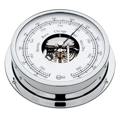 Barigo Barometer. Chrome 130mm Dial ( 155 x 35mm ) 6-08015
