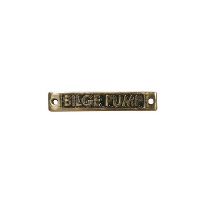 Bilge Pump- Oblong Name Plate Brass. N-79100