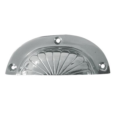 Aquafax Fluted Drawer Pull. Chrome Plated Brass. N-75803