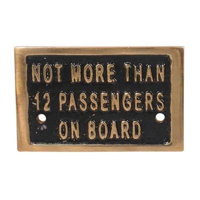 Passengers Brass Name Plate. N-79137