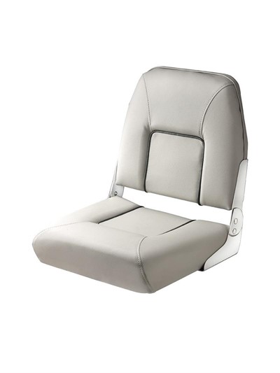 Vetus First Mate Deluxe Folding Seat, Light Grey With Dark Grey Seams, CHFSL