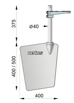 Vetus Stainless Steel Rudder L= 500 mm. Incl. Rudder Arm. RUDS5040 ...