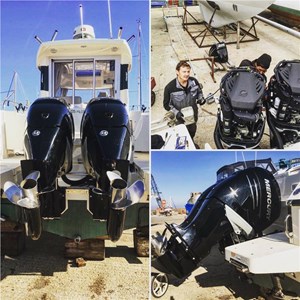 Full Service On A Pair Of Mercury Verado 225hp Outboards On a Quicksilver 905
