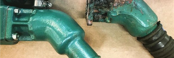Volvo Penta MD2030 Leaky Exhaust Elbow.