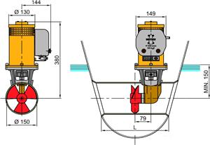 55kgf Bow thruster dimensions