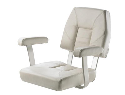 Vetus SKIPPER Classic Helm Seat With Arm Rests, White, CHCASW