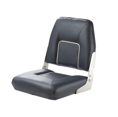 Vetus First Mate Deluxe Folding Seat, Dark Blue With White Seams, CHFSB