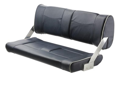 Vetus Ferry Bench Seat With Adjustable Backrest, Dark Blue With White Seams, DCHTBSB