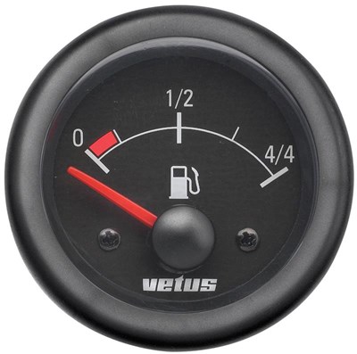 Vetus Fuel Level Indicator, Black, 12V. FUEL12B