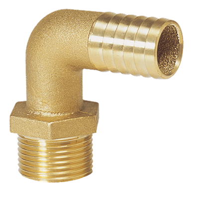 Vetus Hose Pillar, Brass, 90 Degree Angled, HPM1/2B