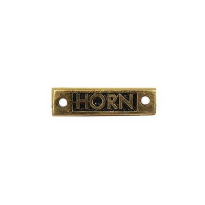 Horn. Oblong Name Plate. Brass. N-79104