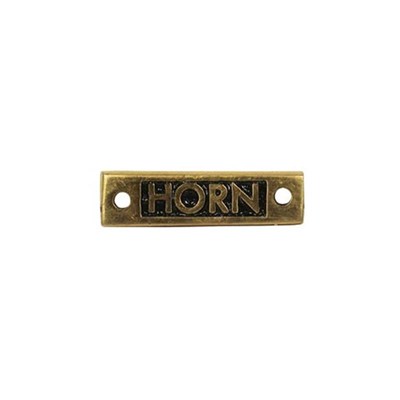 Horn. Oblong Name Plate. Brass. N-79104