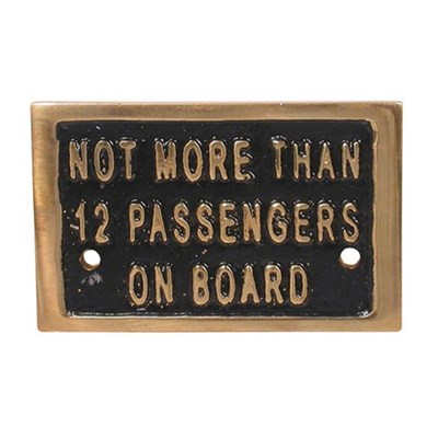 Passengers Brass Name Plate. N-79137