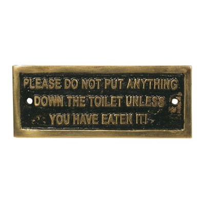 Brass Toilet Name Plate. N-79151