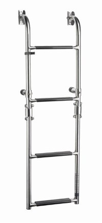 Vetus Folding Stainless Steel Boarding Ladder, Transom Mounted With 4 steps, SLF4