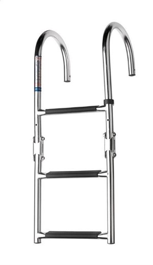 Vetus Folding Stainless Steel Boarding Ladder, Deck Mounted, 3 Steps. SLFB3