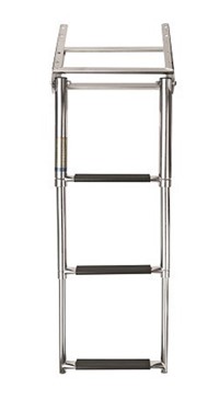 Vetus Telescopic Stainless Steel Boarding Ladder With 3 Steps, Synthetic Black Grips. SLT3P