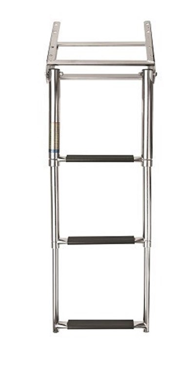 Vetus Telescopic Stainless Steel Boarding Ladder With 3 Steps, Synthetic Black Grips. SLT3P