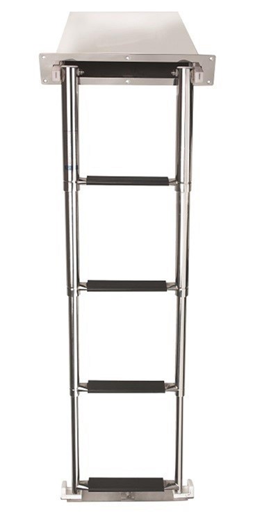 Vetus Telescopic Stainless Steel Boarding Ladder With 4 Steps, Stowage Cassette And Synthetic Grips.