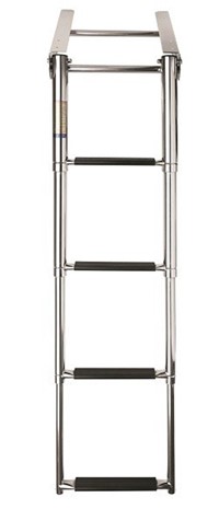 Vetus Telescopic Stainless Steel Boarding Ladder With 4 Steps, Synthetic Black Grips. SLT4P